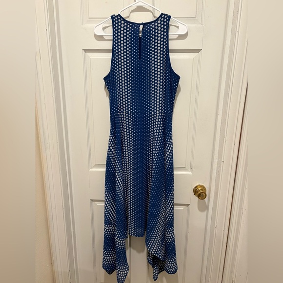 Michael Kors Navy and White High Low Dress - Picture 3 of 5